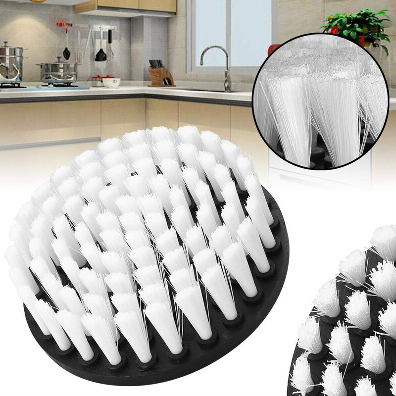 Wixine 1Pcs 5" White Drill Brush Attachment for Cleaning Carpet Leather and Upholstery Kit - Image 3